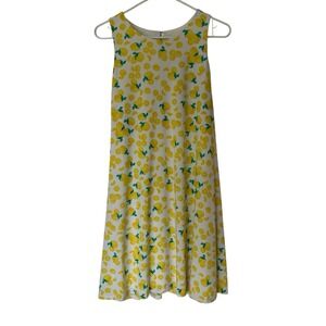Pappagallo Lemon‎ Print Swing Dress Women's M Sleeveless A Line Retro Trapeze